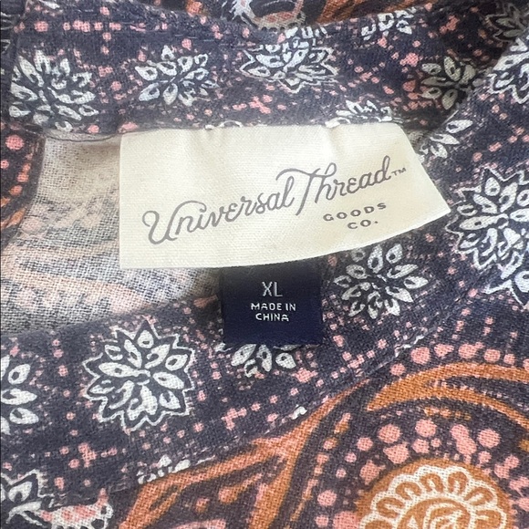 NWOT-  Universal Thread Women's Mini Dress - Gray and Orange Floral - Picture 2 of 7